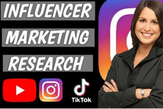 Gig Preview - Find influencer lists for instagram tiktok youtube influencer marketing