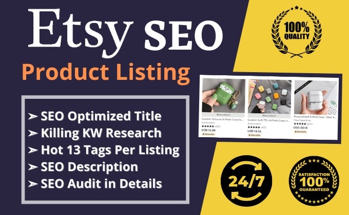 Gig Preview - Be etsy expert for etsy seo listing to boost your etsy sales