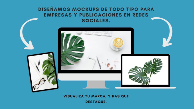 Gig Preview - Mockups de marca, productos físicos y digitales