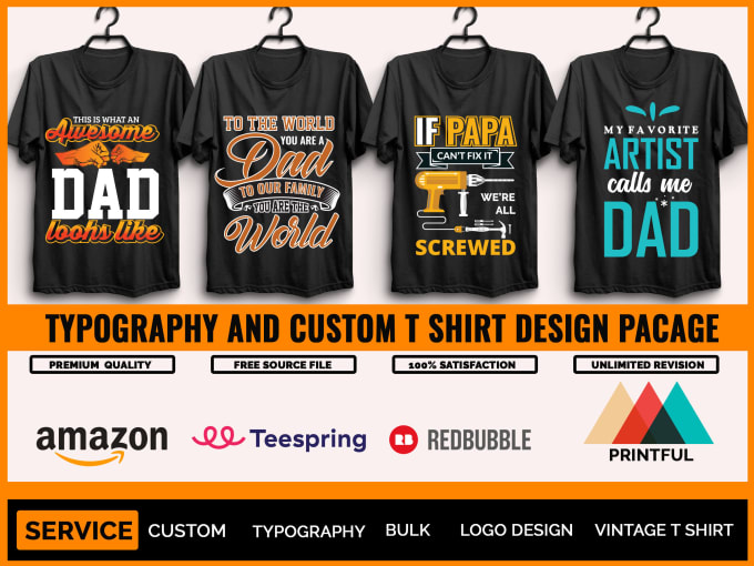 Bestseller - do a amazing typography custom t shirt design