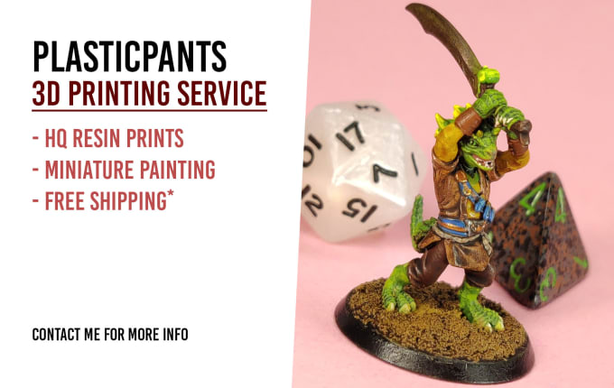 Gig Preview - 3d print and paint miniatures, free shipping, resin print