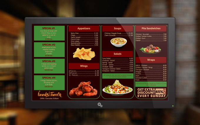 Gig Preview - Design menu board or digital menu