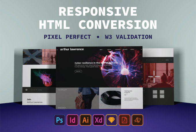 Gig Preview - Convert psd to html, figma to html, pdf, xd, sketch to css responsive bootstrap