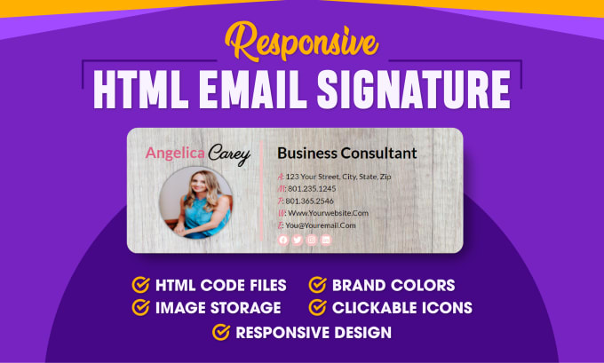 Gig Preview - Create a responsive HTML email gmail signature