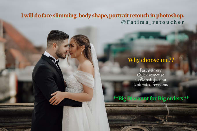 Gig Preview - Do face slimming, body shape, portrait retouch in photoshop