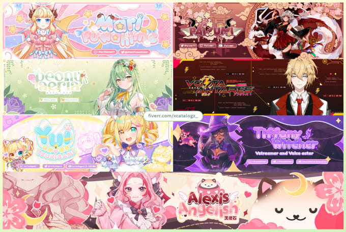 Gig Preview - Design anime or vtuber youtube,twitch,twitter,discord banner