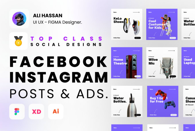 Gig Preview - Design posts or ads for facebook, instagram in figma