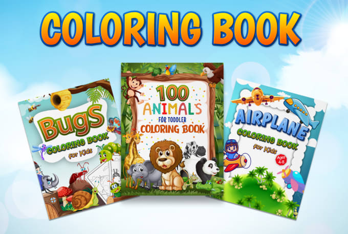 Gig Preview - Create kids coloring book cover and custom interior for amazon kdp