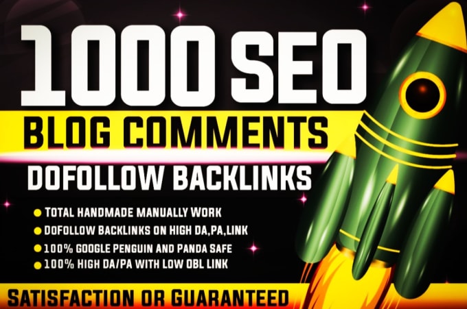 Gig Preview - Manual do 1000 high authority dofollow blog comment backlinks