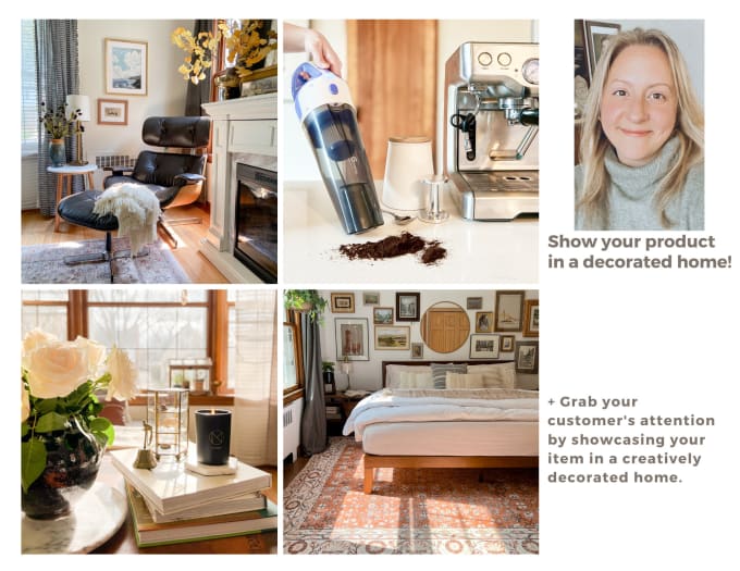 Gig Preview - Photograph your product in my decorated home