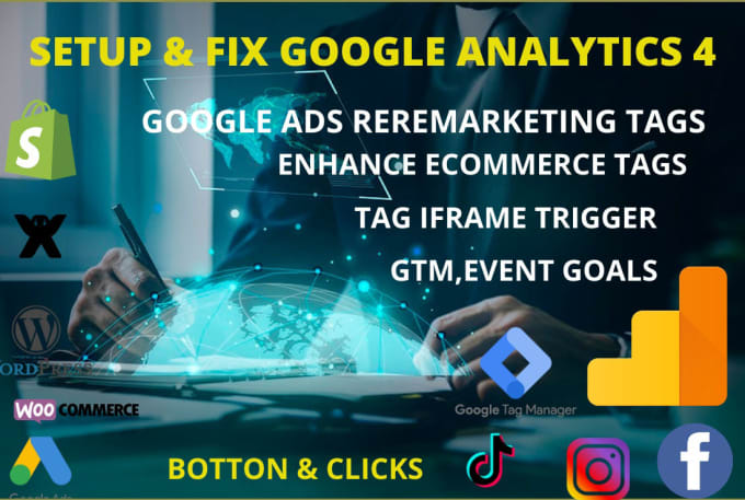 Gig Preview - Setup or fix google analytics 4 ga conversion tracking and  tag manager GTM