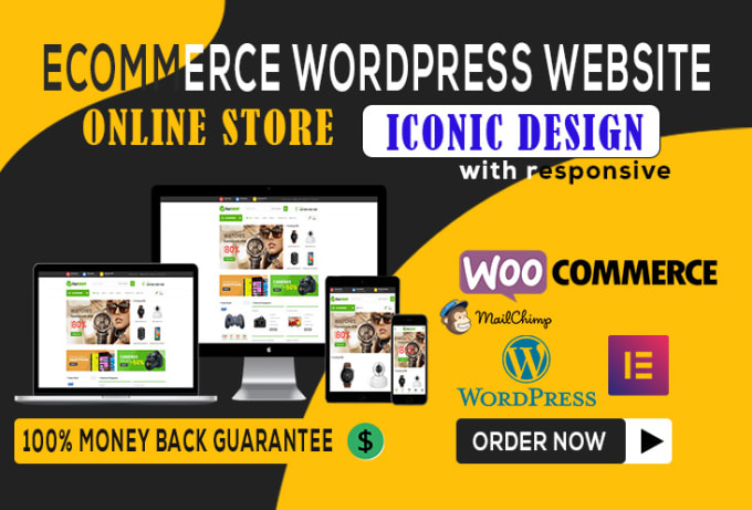 Gig Preview - Create wordpress woocommerce website  and wordpress  ecommerce website design