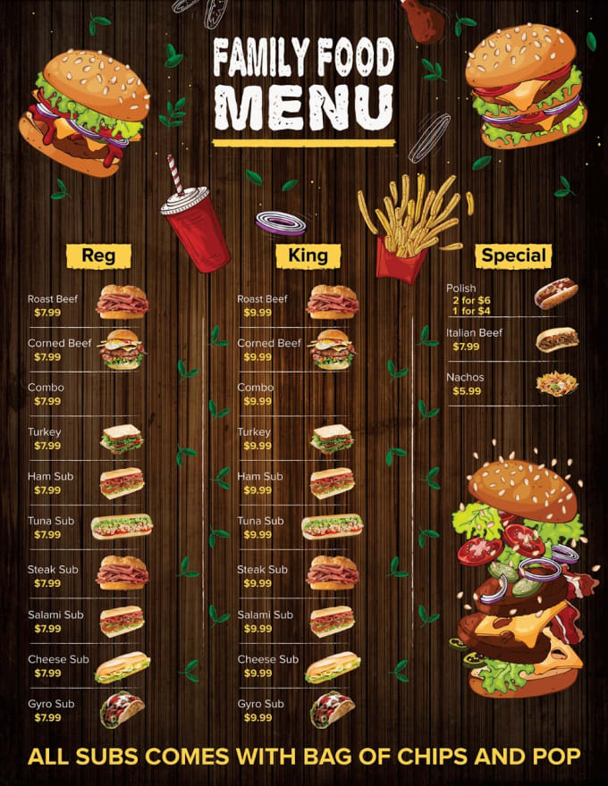 Gig Preview - Design awesome, modern, attractive restaurant menu designs