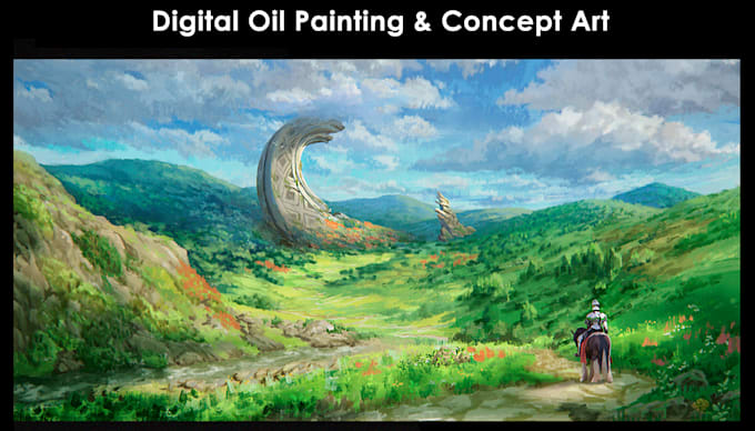 Bestseller - create a digital oil painting and concept art of environment