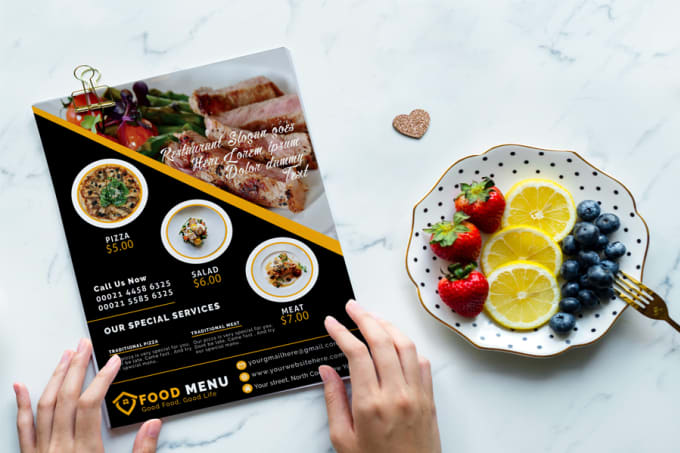 Gig Preview - Create modern food flyers and restaurant menu design