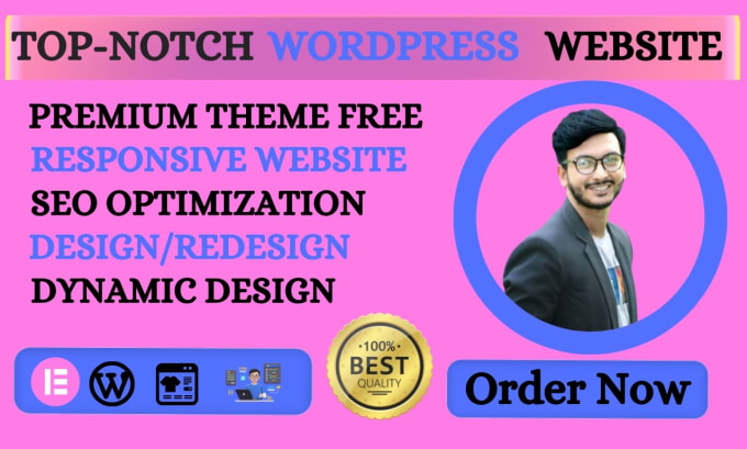 Gig Preview - Design a professional and responsive modern wordpress website