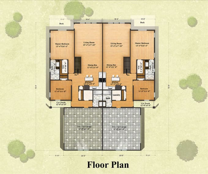 Gig Preview - Render 2d coloured floor plan , site plan