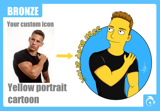 Gig Preview - Illustrate a custom yellow cartoon portrait from your photo