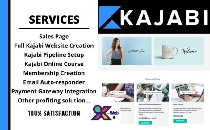 Gig Preview - Design kajabi online courses be your kajabi website expert