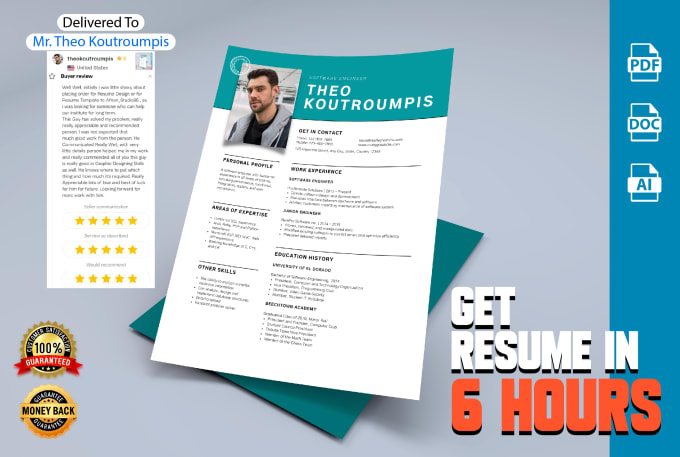 Gig Preview - Write, design or edit professional resume or CV template