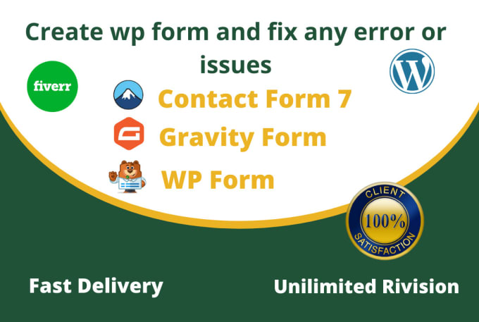 Gig Preview - Create and fix contact form 7, wp form, gravity form issue