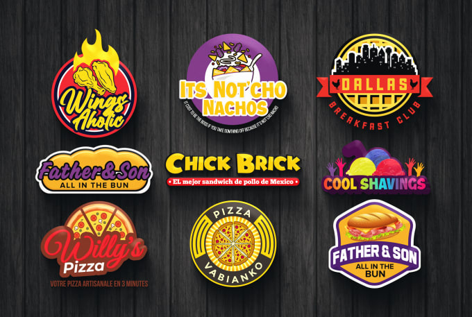 Gig Preview - Design pizza, bbq, food and restaurant logo, food truck, and cart design