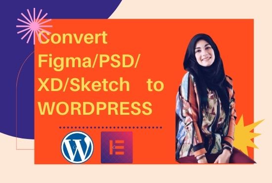 Gig Preview - Convert figma to wordpress, xd to wordpress,PSD to wordpress using elementor pro