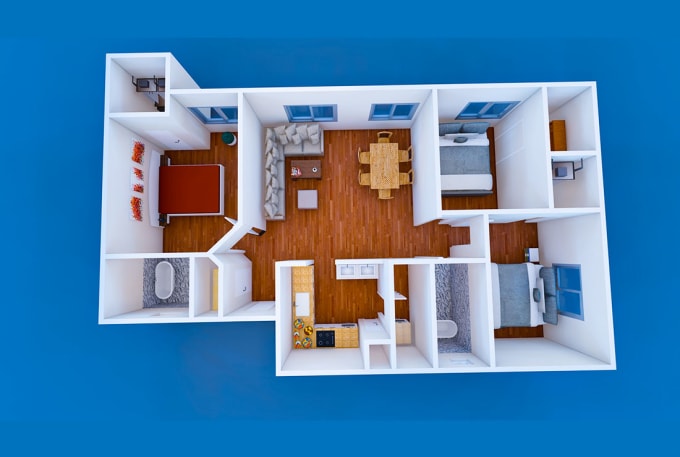 Gig Preview - Create 3d floor plan,2d floor plan, realistic rendering