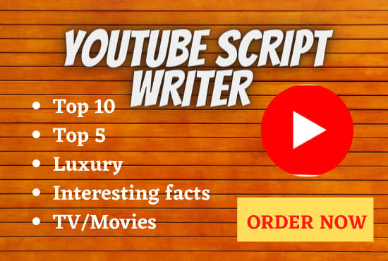 Gig Preview - Be your youtube script writer