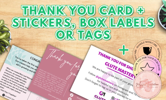 Bestseller - design insert thank you cards, stickers, tags and box labels