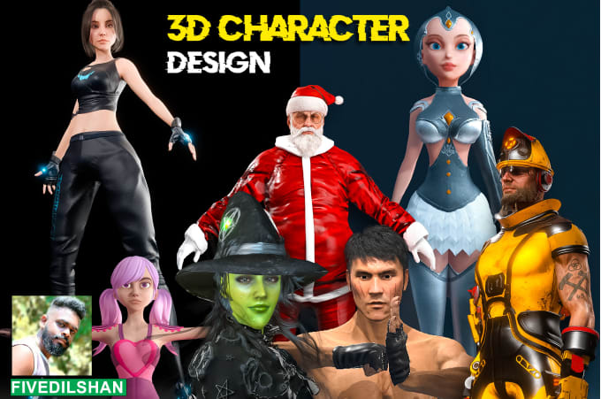 Gig Preview - Design high quality 3d characters for animation and games