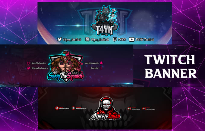 Gig Preview - Create custom banner design  for kick, twitch, youtube, facebook, twitter