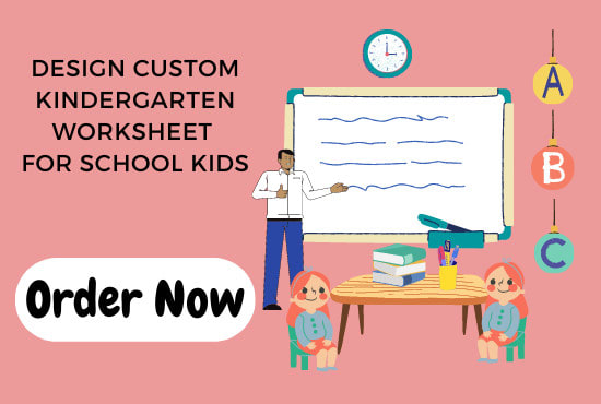 Gig Preview - Design kindergarten worksheets and activity books for kids