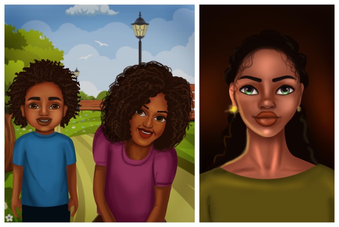 Gig Preview - Do african american illustration for children book and cover