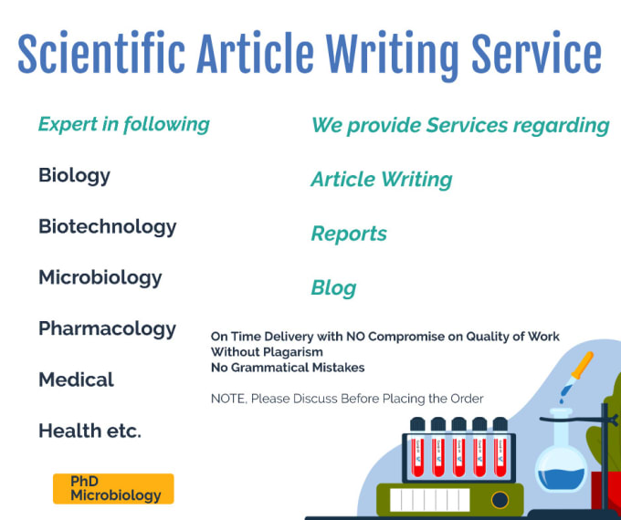 Gig Preview - Write articles about biology and microbiology