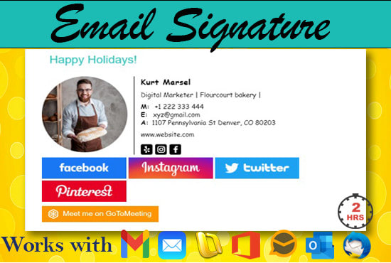 Gig Preview - Design an animated HTML email signature for you