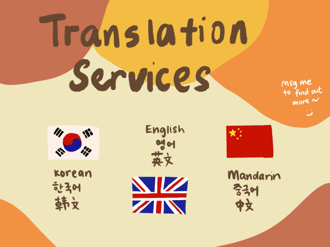 Gig Preview - Translate mandarin or korean to english