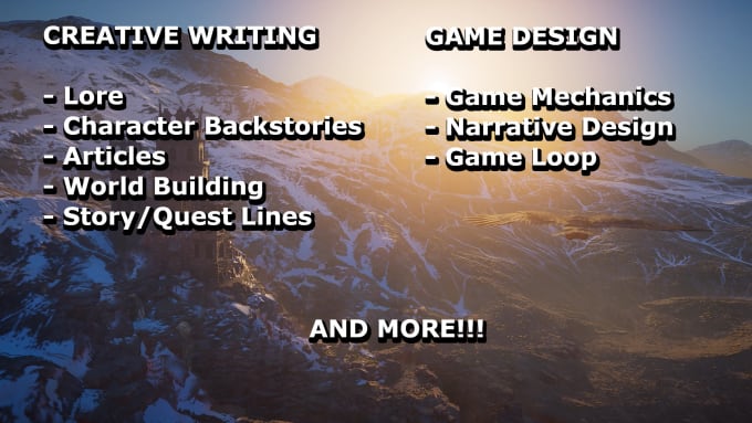 Gig Preview - Write video game lore and character backstories for you