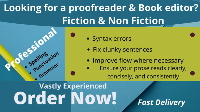 Gig Preview - Be your professional book editor and proofreader