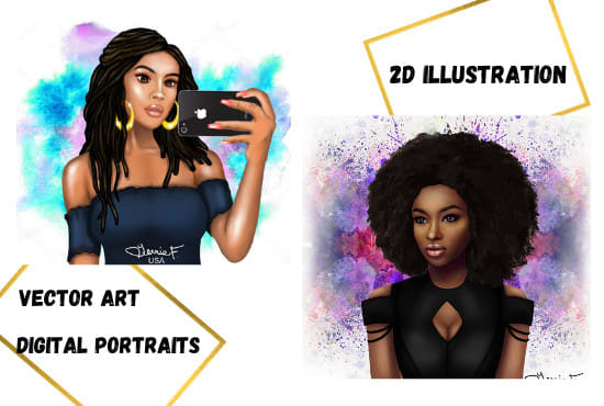 Gig Preview - Draw 2d illustrations or digital portraits for you