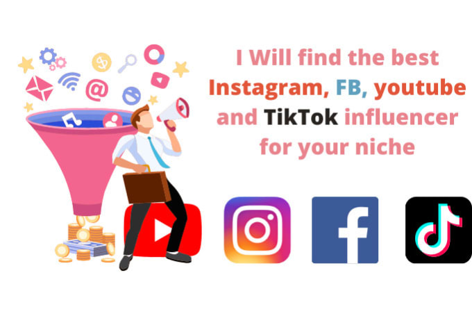 Gig Preview - Find the best instagram, fb, influencer for your niche