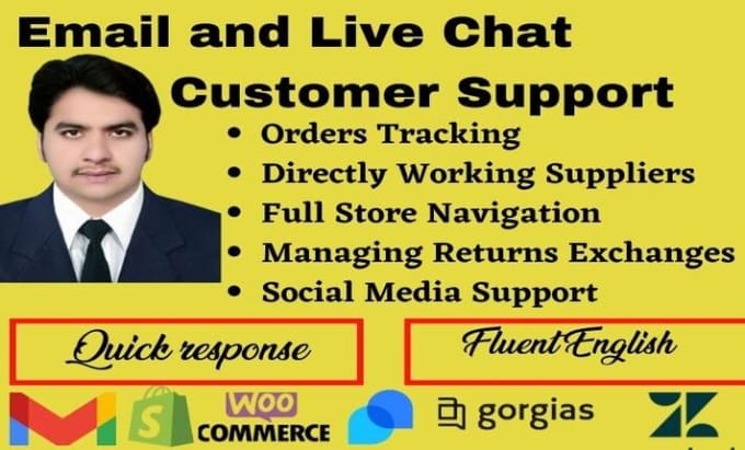 Gig Preview - Provide customer service with email support and live chat for your business