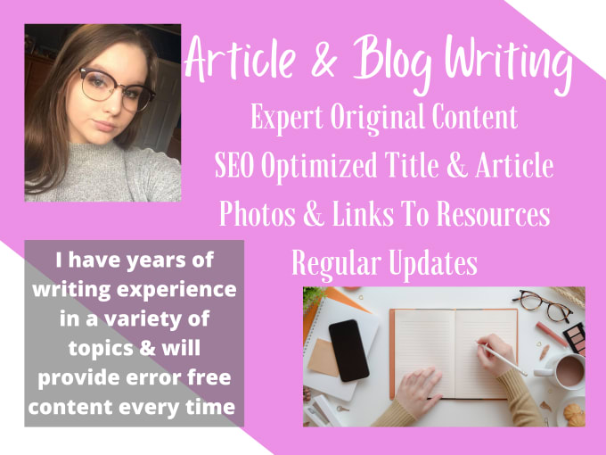 Gig Preview - Write captivating blog posts and articles with seo content