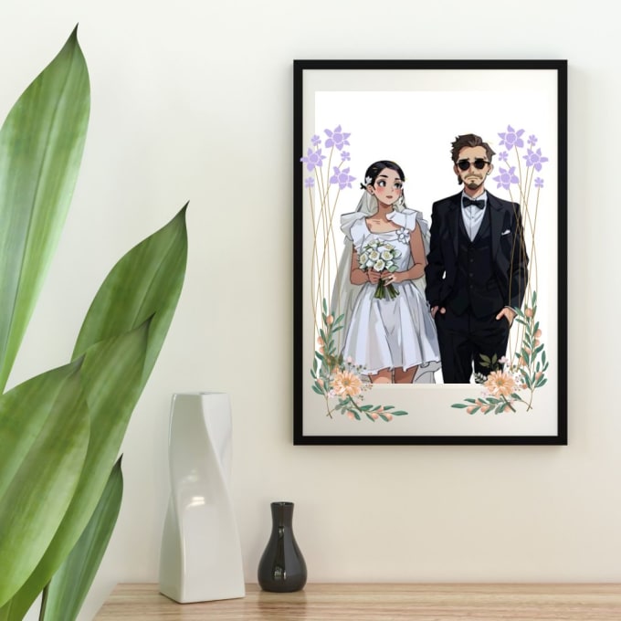 Gig Preview - Draw cute wedding or family portrait illustration