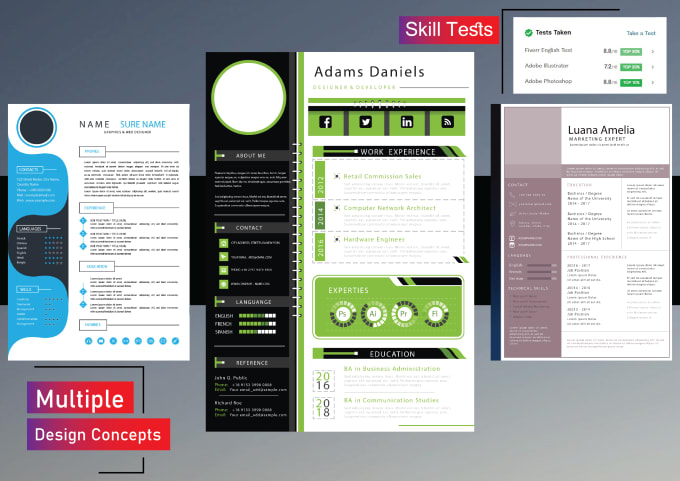 Gig Preview - Design infographic cover letter, resume or cv professional