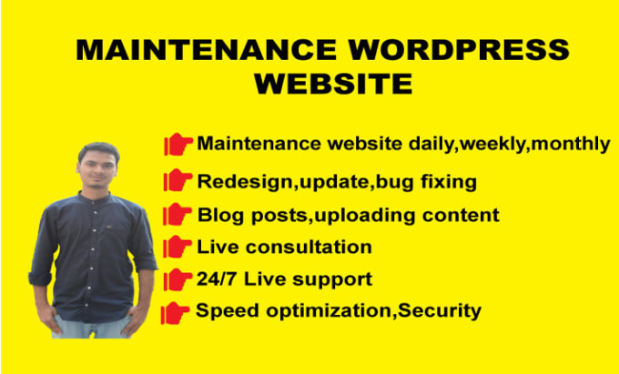 Gig Preview - Do maintenance,management,support,help your wordpress website