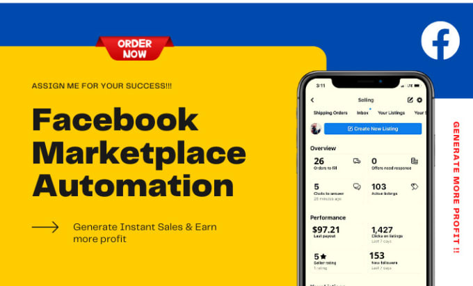 Gig Preview - Manage your facebook marketplace dropshipping store