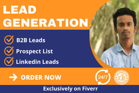 Gig Preview - Do b2b lead generation, linkedin lead generation, prospect list building