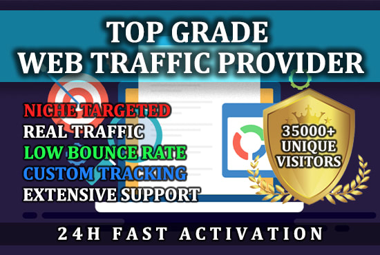 Gig Preview - Drive real visitors, targeted web traffic, 24h activation