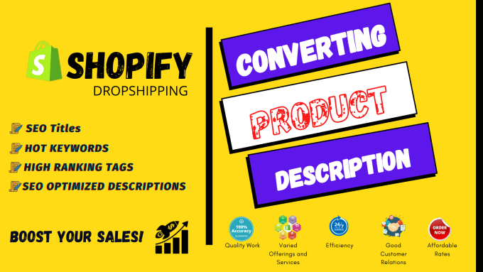 Gig Preview - Write high converting shopify product descriptions